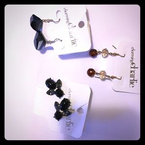 Three pairs of Charming Charlie’s earrings